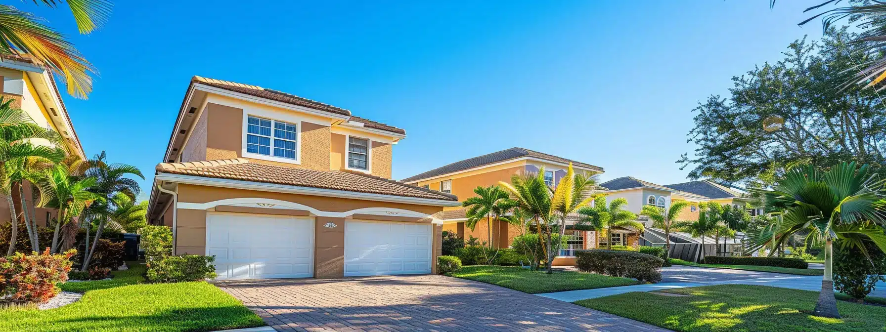 a vibrant and pristine residential exterior glistens under the sun after a professional power washing, showcasing sparkling clean surfaces and revitalized colors.