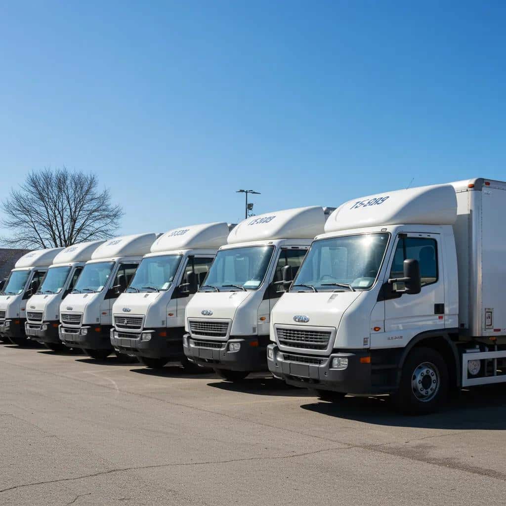 Clean commercial vehicles showcasing a professional image and strong branding in a well-maintained lot